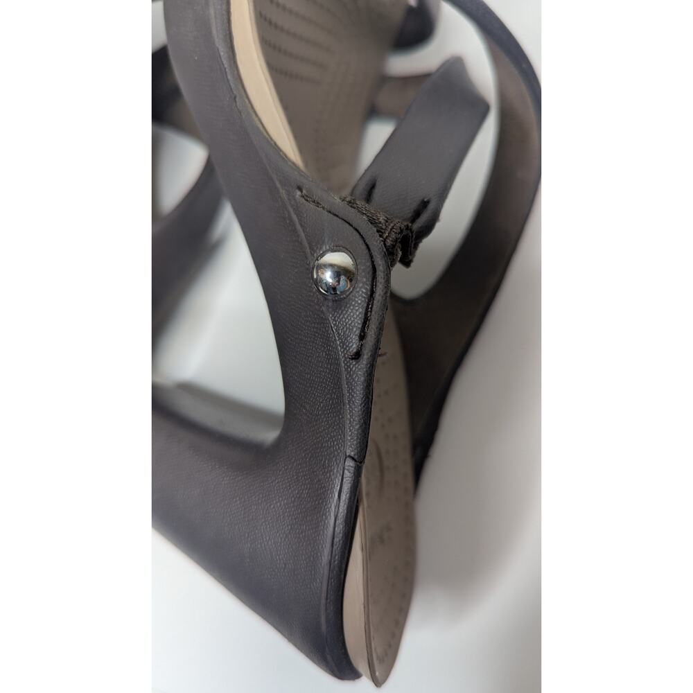 Crocs Cyprus Iv mushroom brown high heels slip on sandals comfort size 7 - Picture 8 of 12